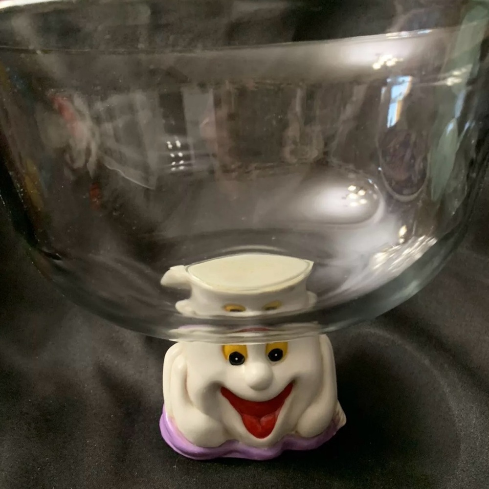 Vintahe Anchor Hocking Popcorn/Candy Bowl.Halloween Ghost Glass Porcelain - Picture 6 of 6